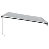 Manual retractable awning with LED anthracite white 400x300 cm