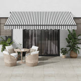 Manual retractable awning with LED anthracite white 400x300 cm