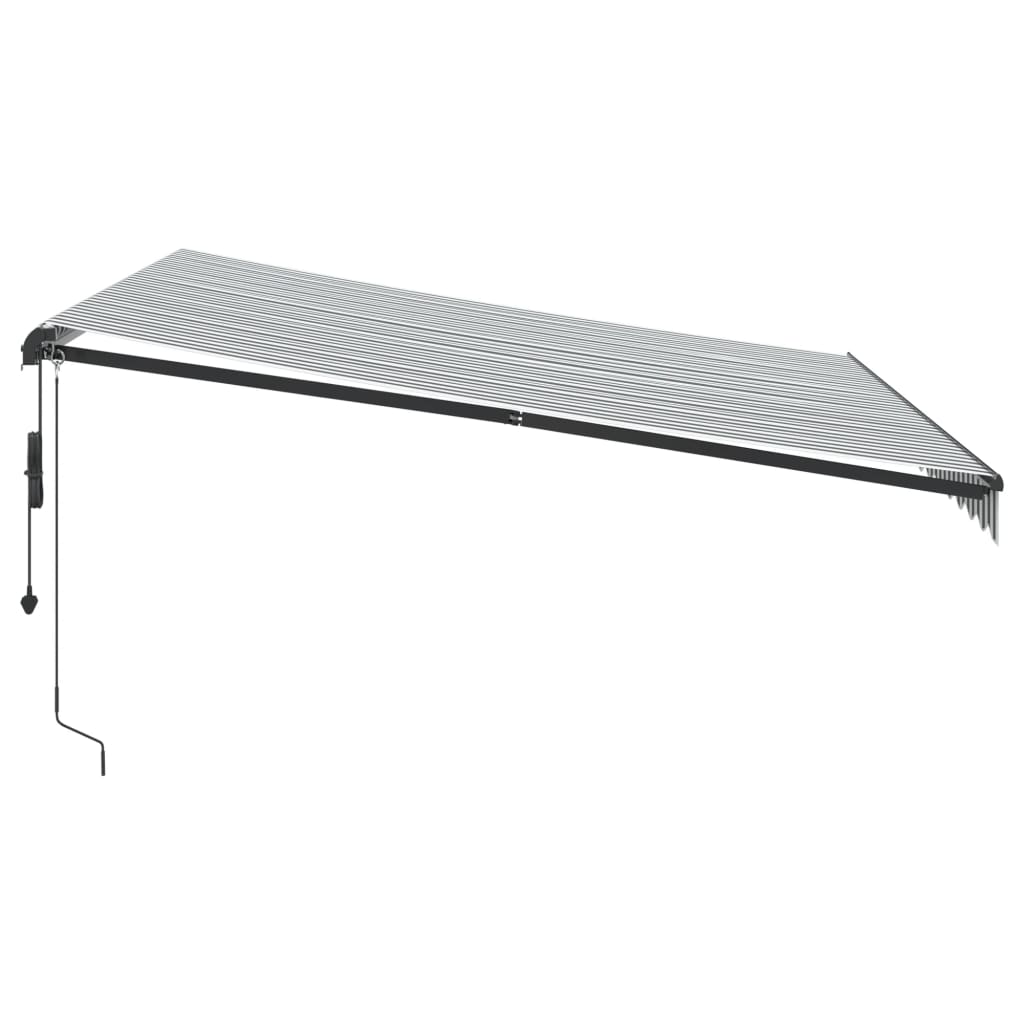 Automatic retractable awning with LED anthracite and white