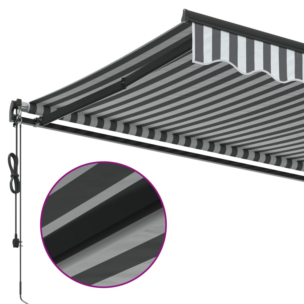 Automatic retractable awning anthracite and white 450x300 cm