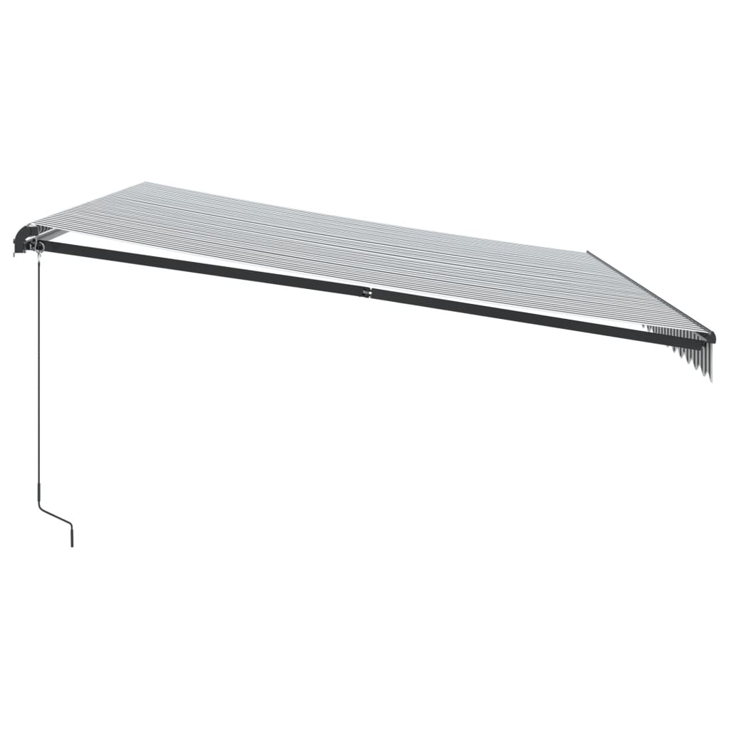 Manual retractable awning anthracite and white 500x300 cm