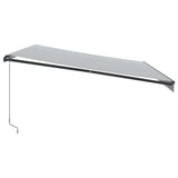 Manual retractable awning anthracite and white 500x300 cm