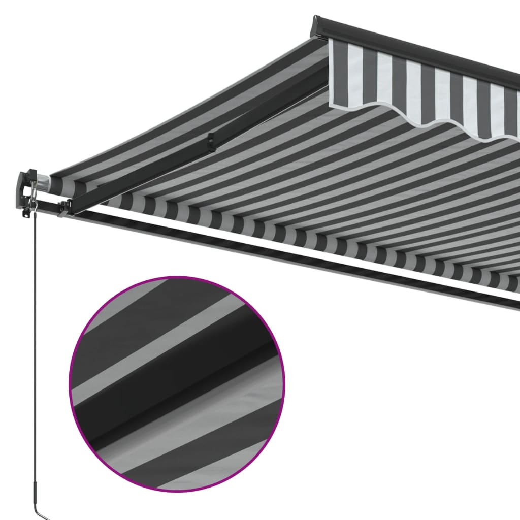 Manual retractable awning anthracite and white 500x300 cm