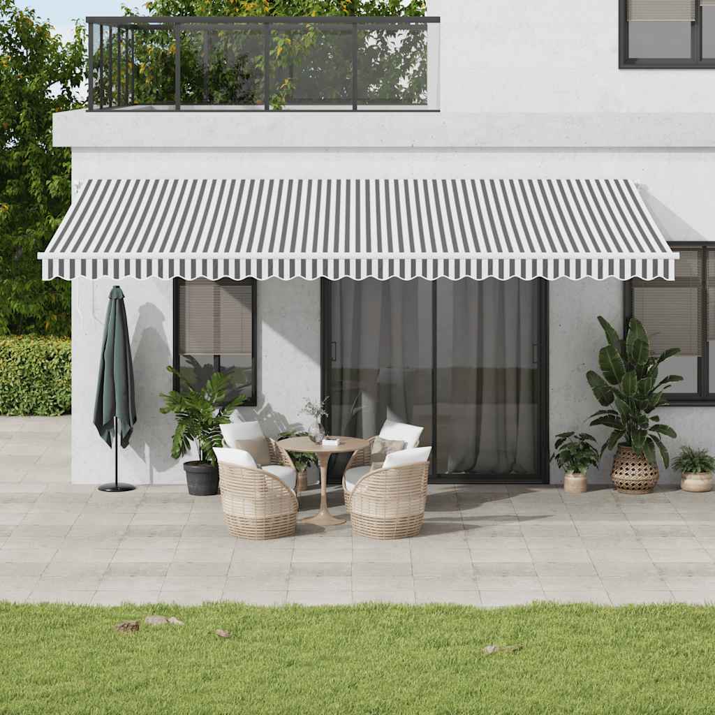 Automatic retractable awning anthracite white 600x300 cm