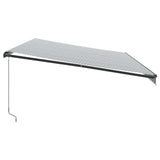 Manual retractable awning with LED anthracite white 600x300 cm