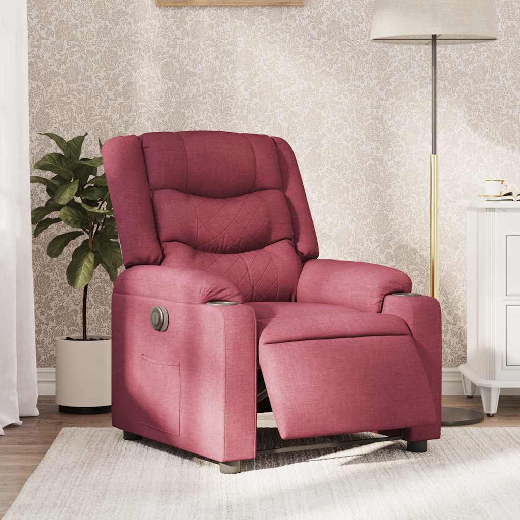 Fauteuil inclinable électrique Rouge bordeaux Tissu