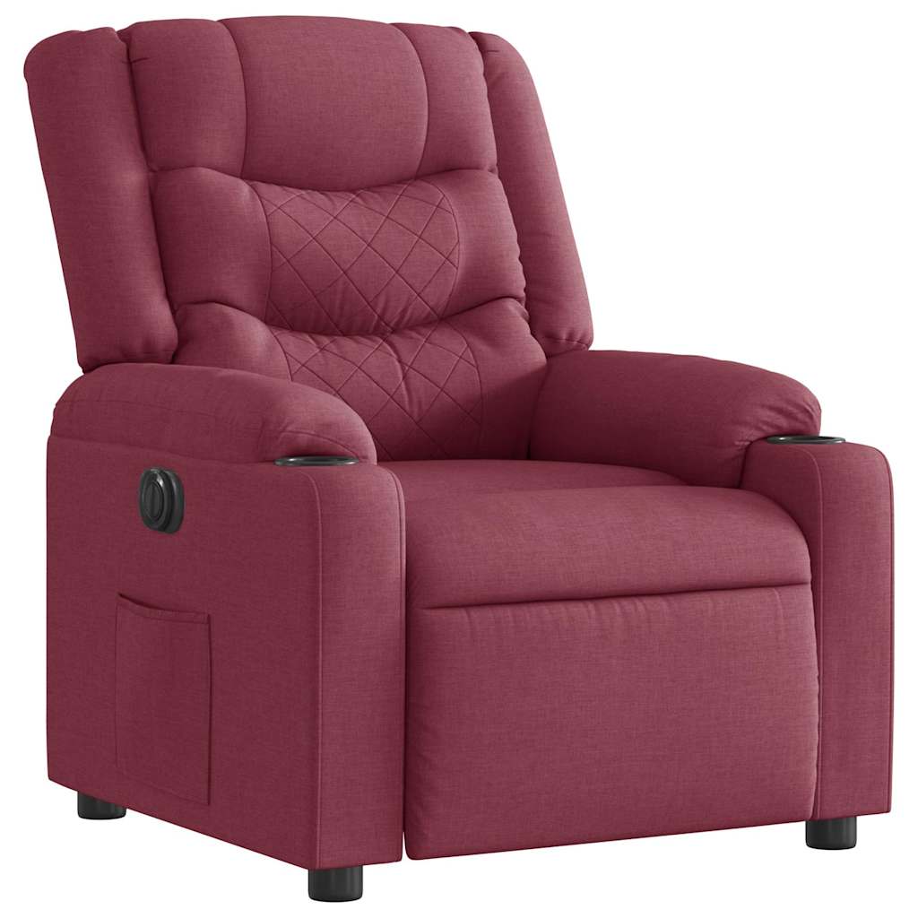 Fauteuil inclinable électrique Rouge bordeaux Tissu