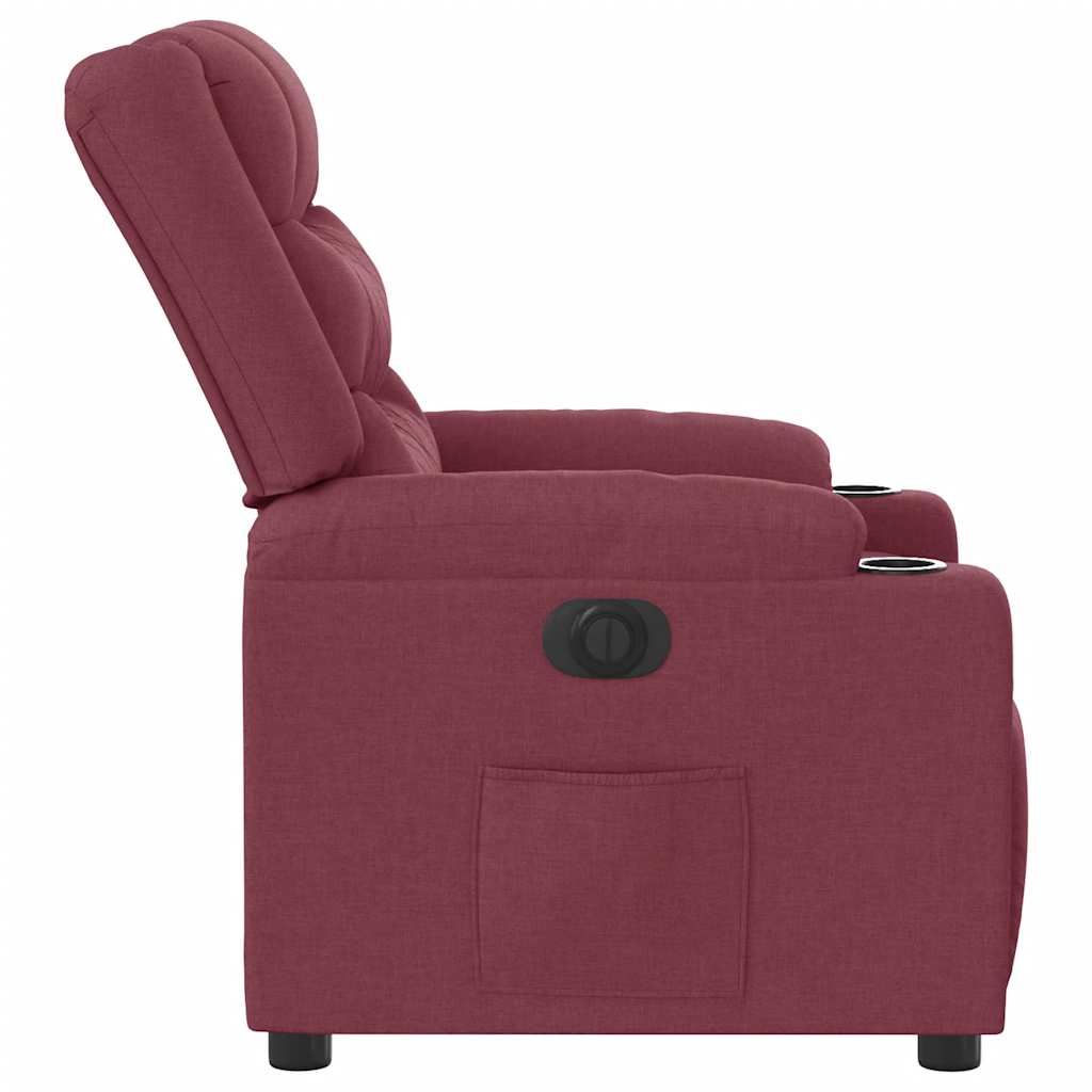 Fauteuil inclinable électrique Rouge bordeaux Tissu