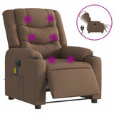 Fauteuil inclinable de massage électrique marron tissu