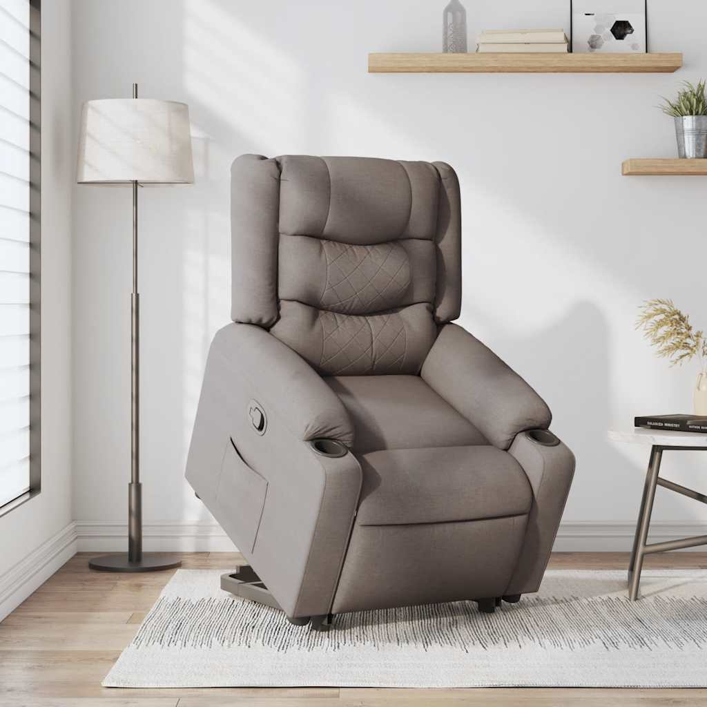 Fauteuil inclinable taupe tissu