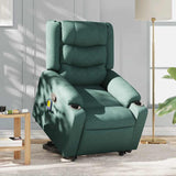 Fauteuil inclinable de massage Vert foncé Tissu