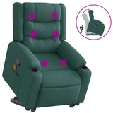 Fauteuil inclinable de massage Vert foncé Tissu