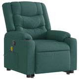 Fauteuil inclinable de massage Vert foncé Tissu