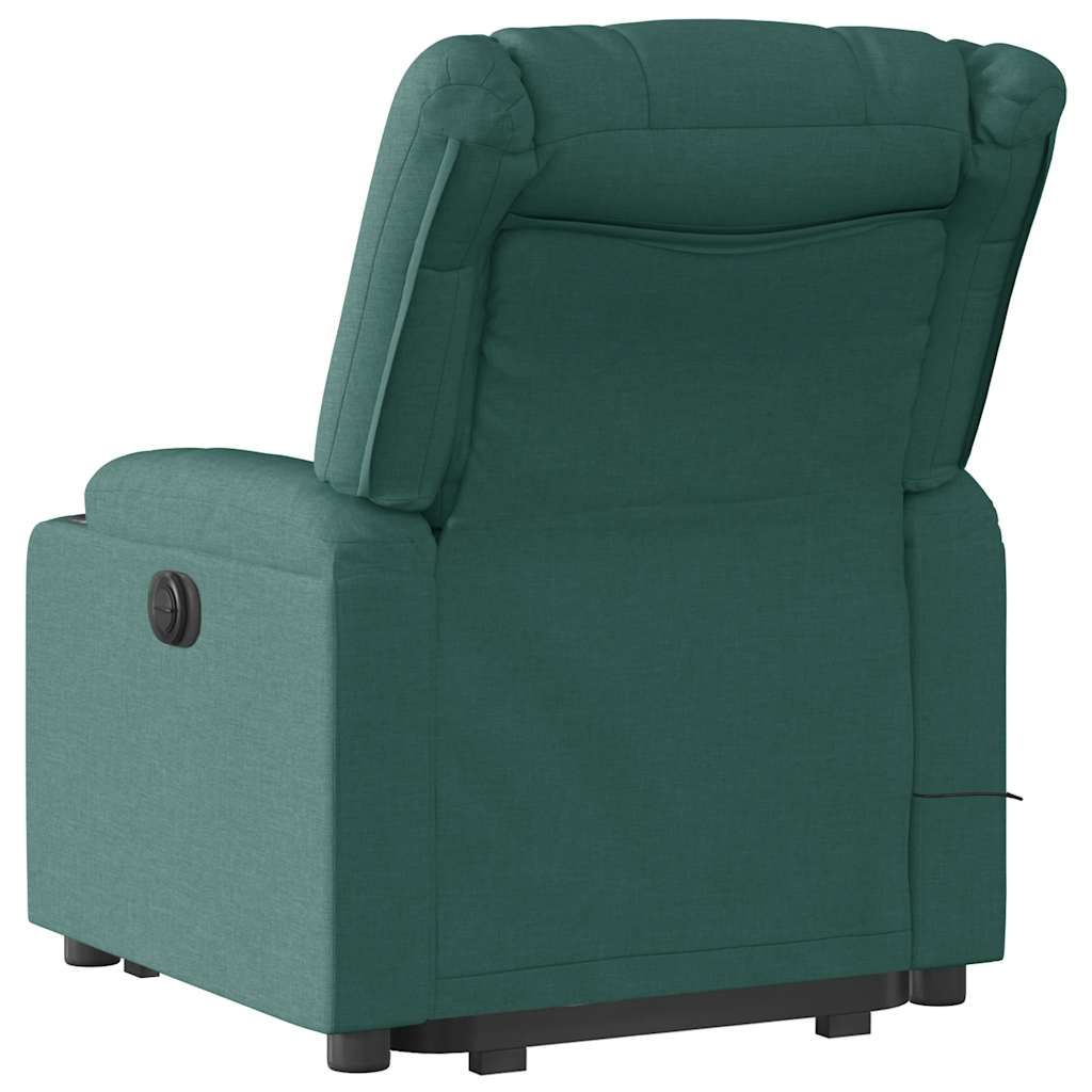 Fauteuil inclinable de massage Vert foncé Tissu