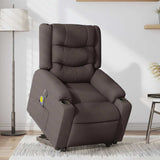 Fauteuil inclinable de massage électrique Marron foncé Tissu