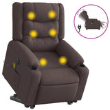 Fauteuil inclinable de massage électrique Marron foncé Tissu