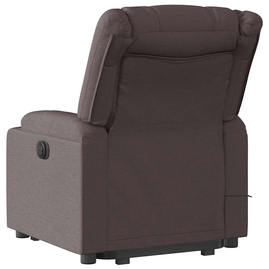 Fauteuil inclinable de massage électrique Marron foncé Tissu