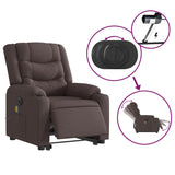 Fauteuil inclinable de massage électrique Marron foncé Tissu