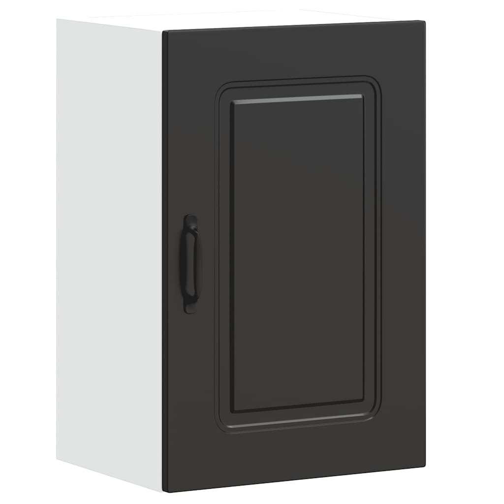 Armoire murale de cuisine Kalmar noir bois d'ingénierie