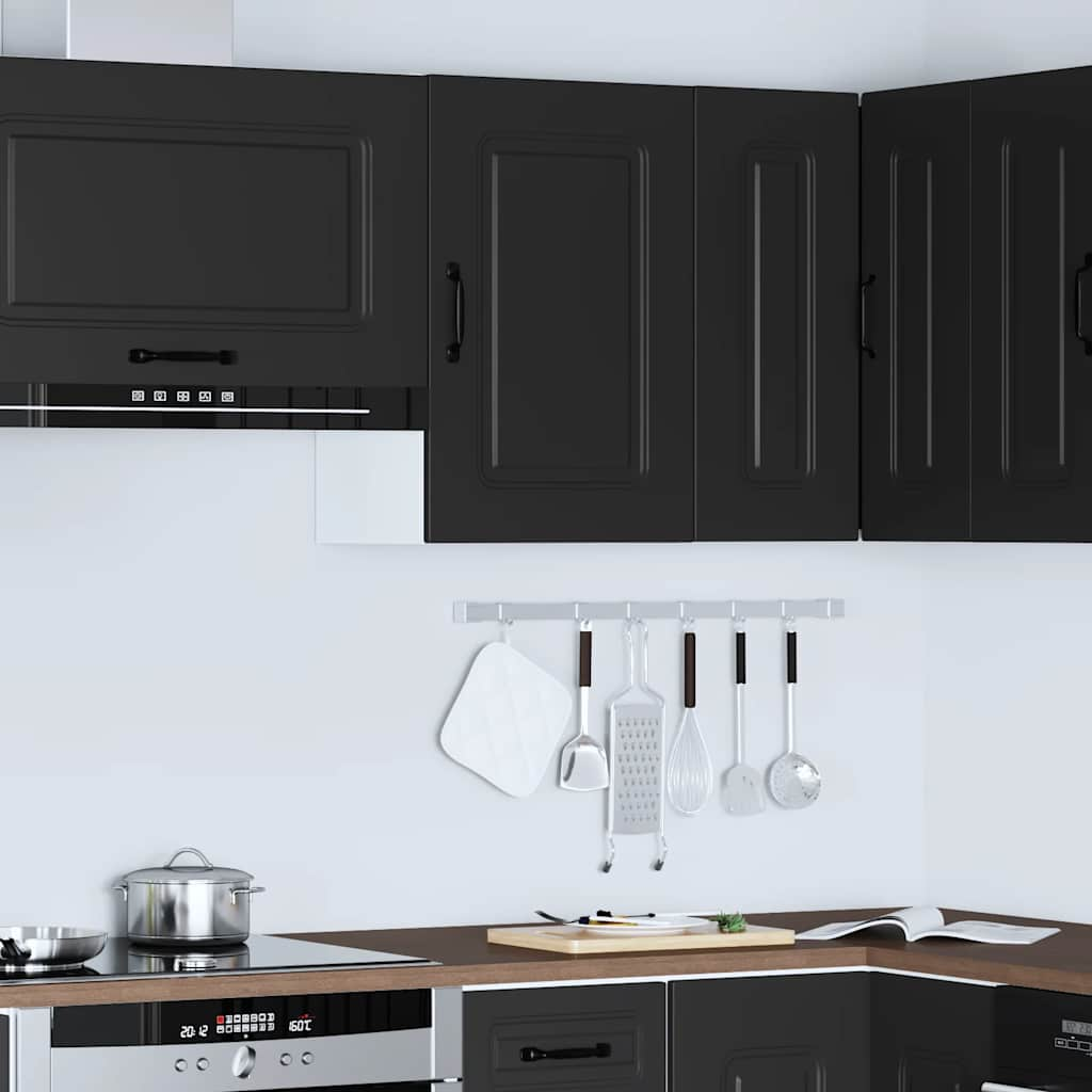 Kalmar kitchen wall cabinet black engineered wood