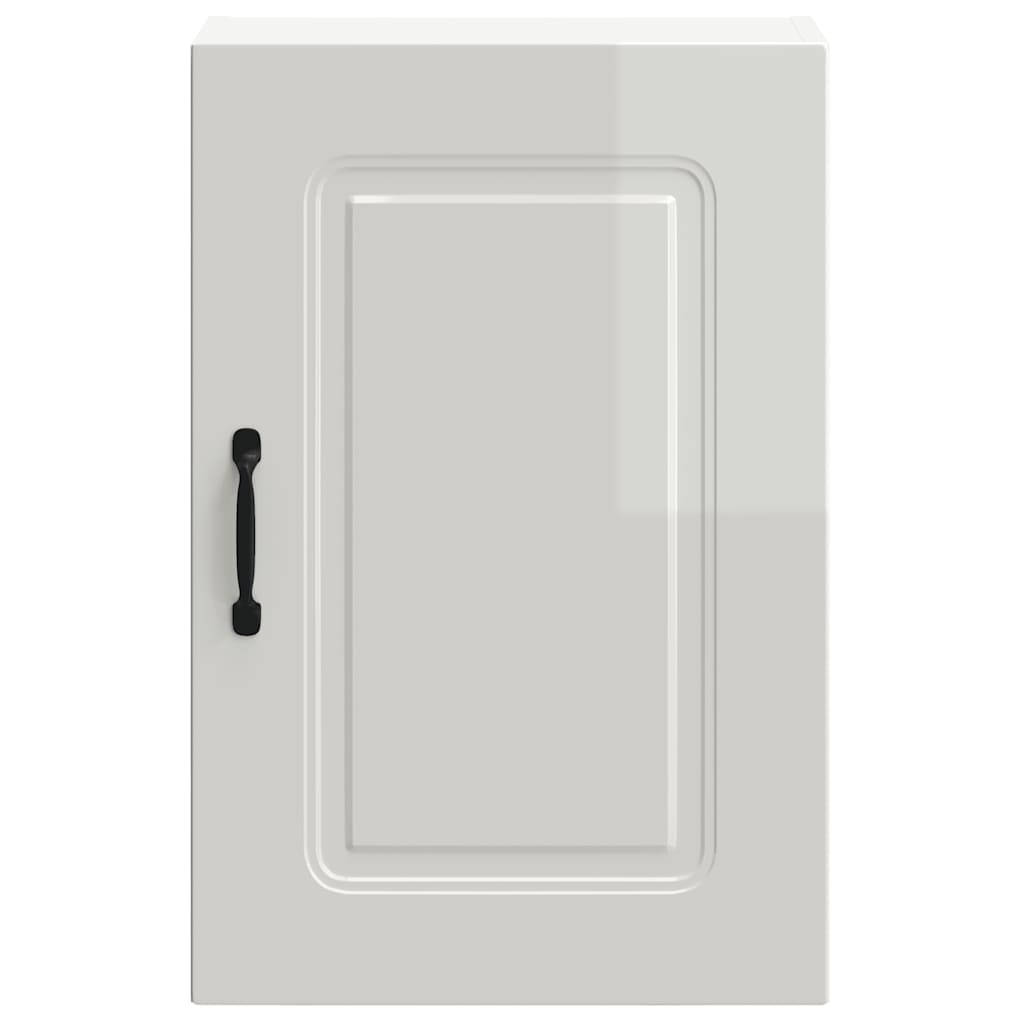 Armoire murale de cuisine Kalmar blanc brillant bois ingénierie