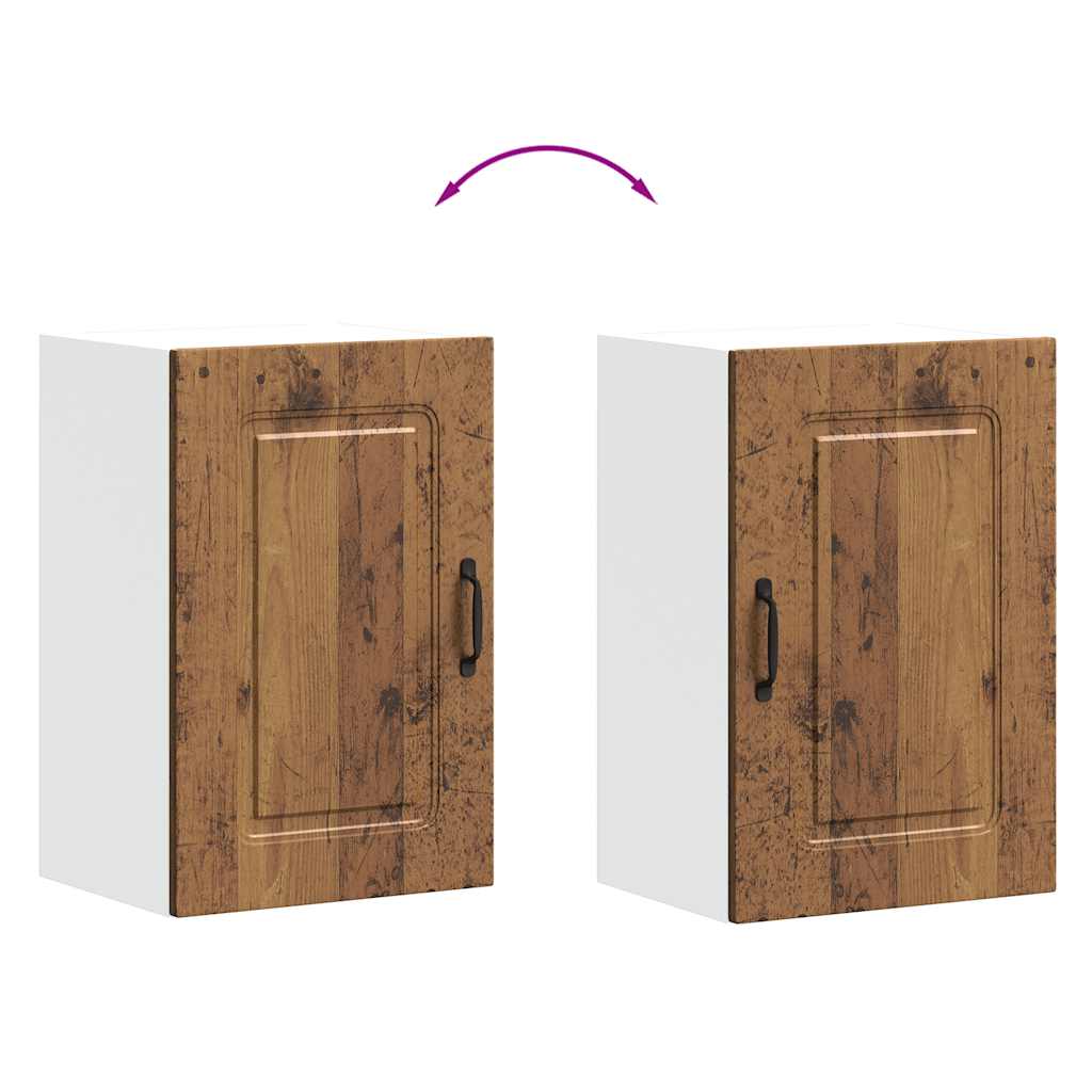 Armoire murale de cuisine Kalmar vieux bois bois d'ingénierie