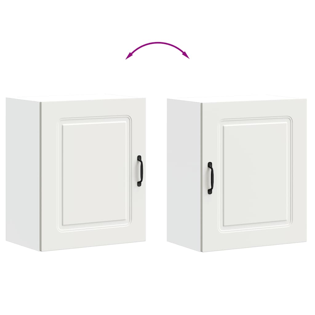 Armoires murales de cuisine 2pcs Kalmar blanc bois d'ingénierie