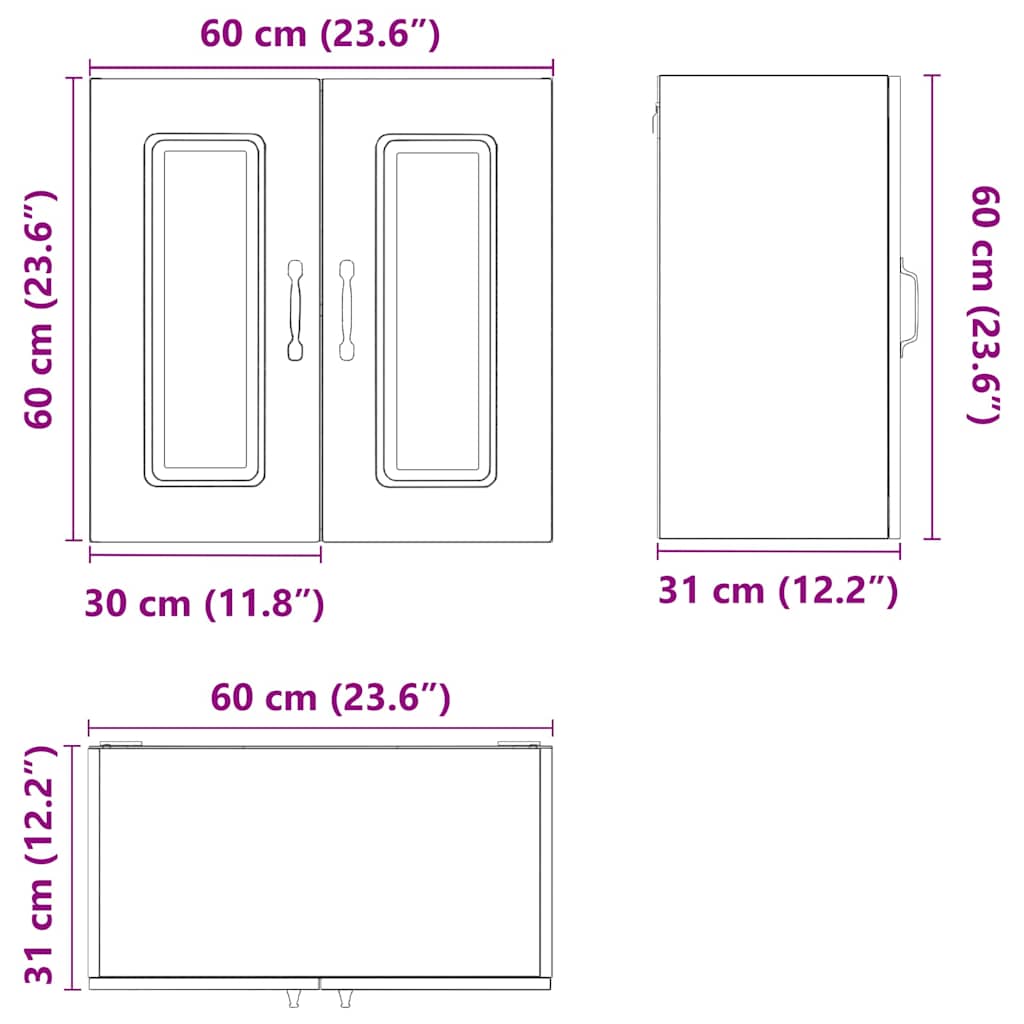 Armoire murale de cuisine Kalmar chêne fumé bois d'ingénierie