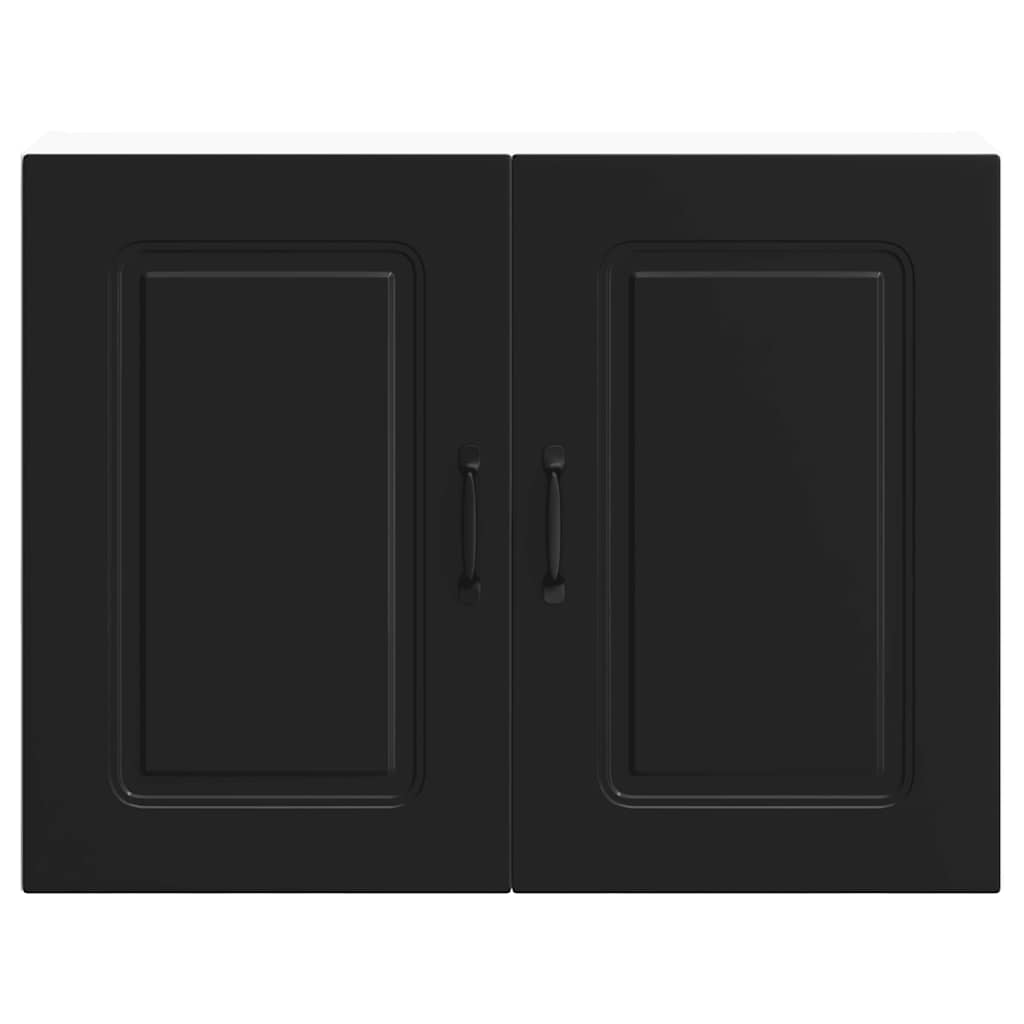 Armoire murale de cuisine Kalmar noir bois d'ingénierie