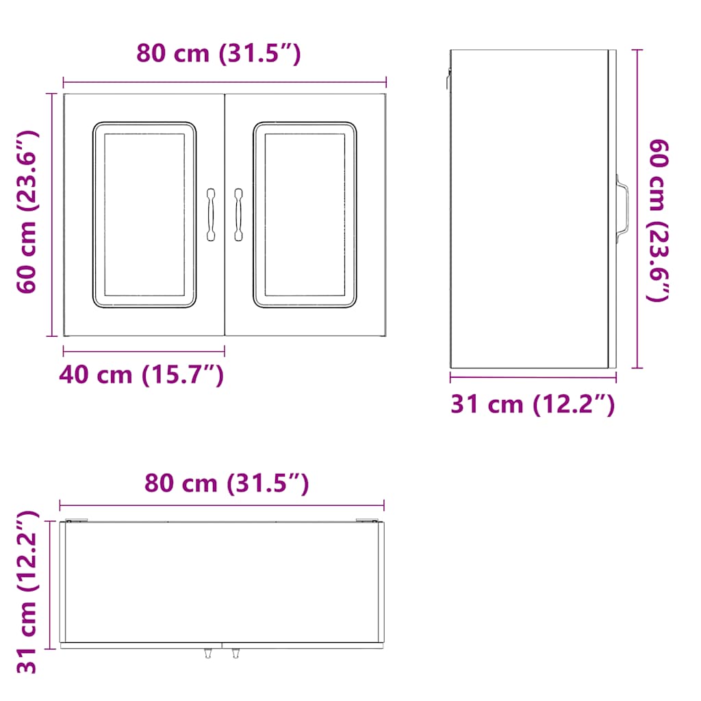 Armoire murale de cuisine Kalmar blanc brillant bois ingénierie