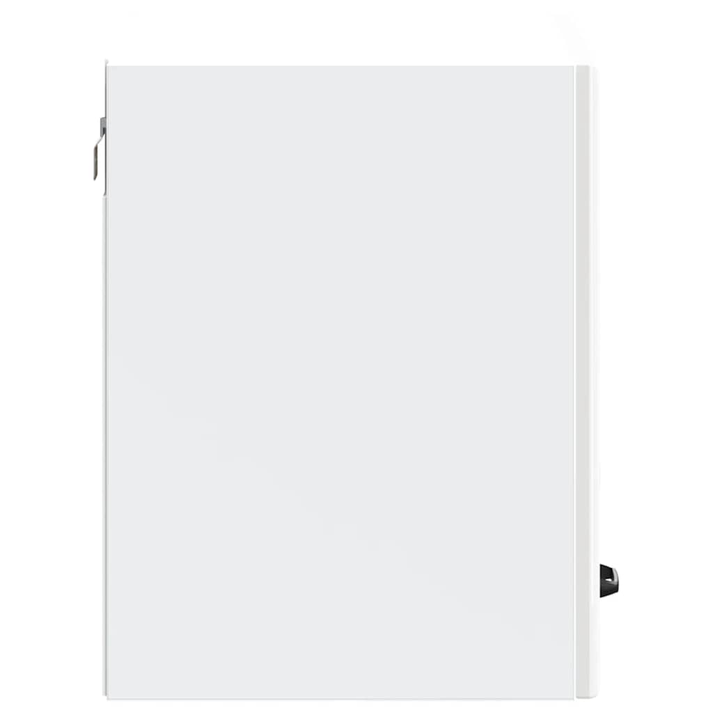 Armoire murale de cuisine Kalmar blanc brillant bois ingénierie