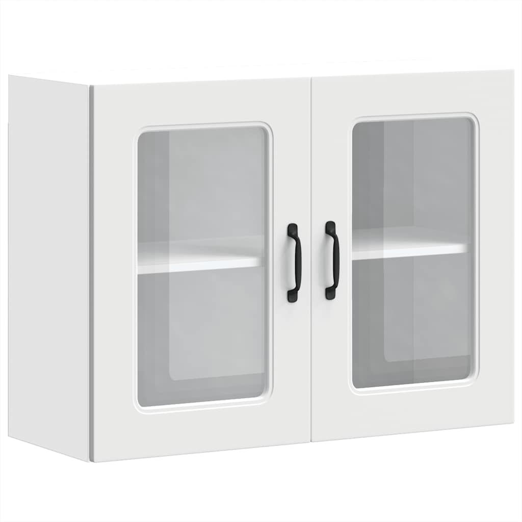 Armoire murale de cuisine avec porte en verre Kalmar blanc