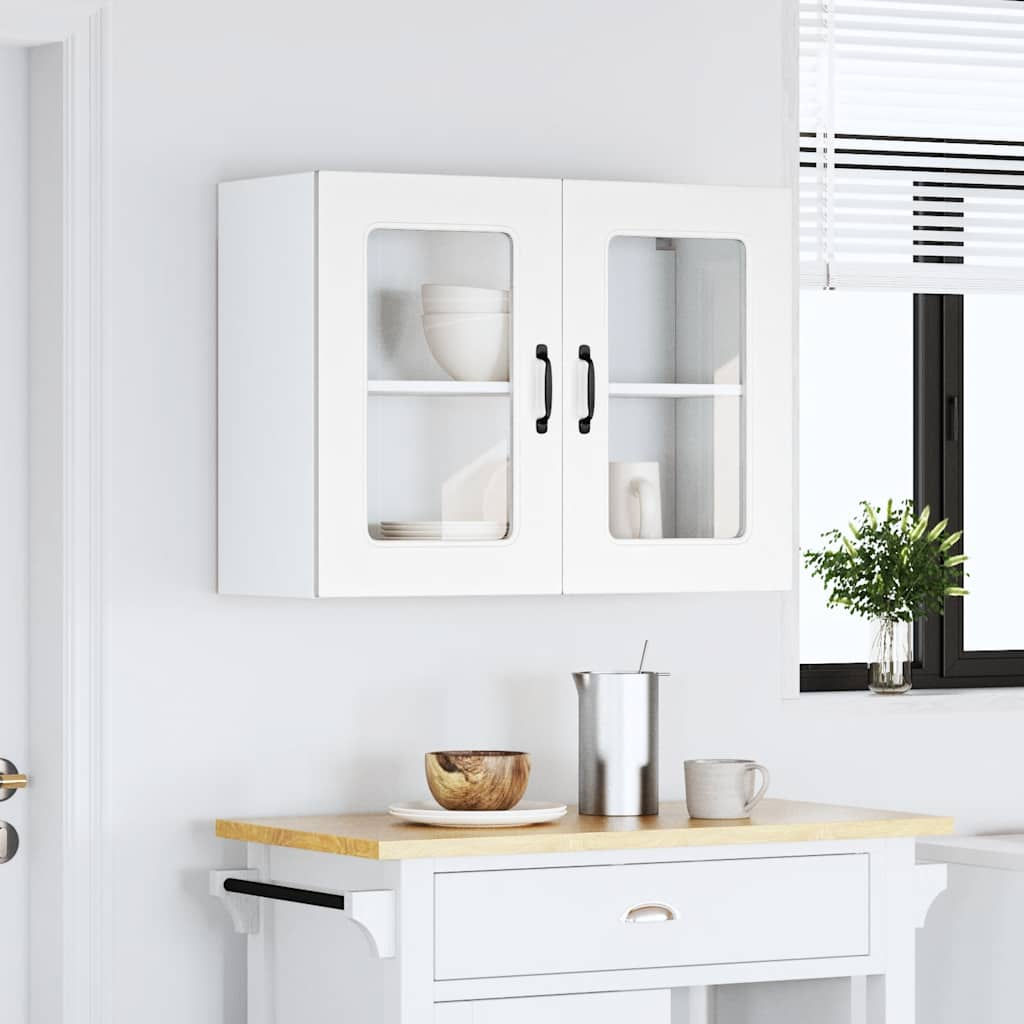 Kitchen wall cabinet with glass door Kalmar white