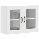 Kitchen wall cabinet with glass door Kalmar white