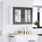 Armoire murale de cuisine avec porte en verre Kalmar noir