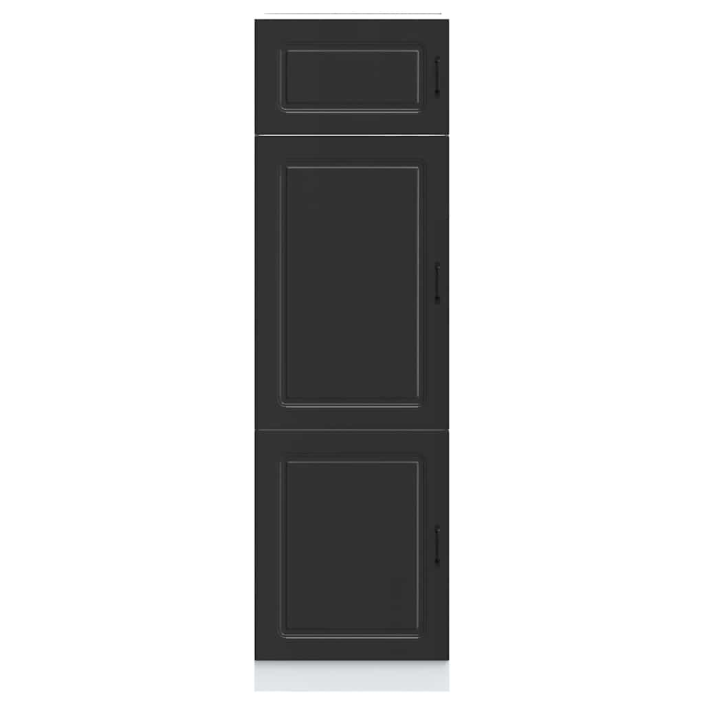 Armoire de cuisine Kalmar noir bois d'ingénierie