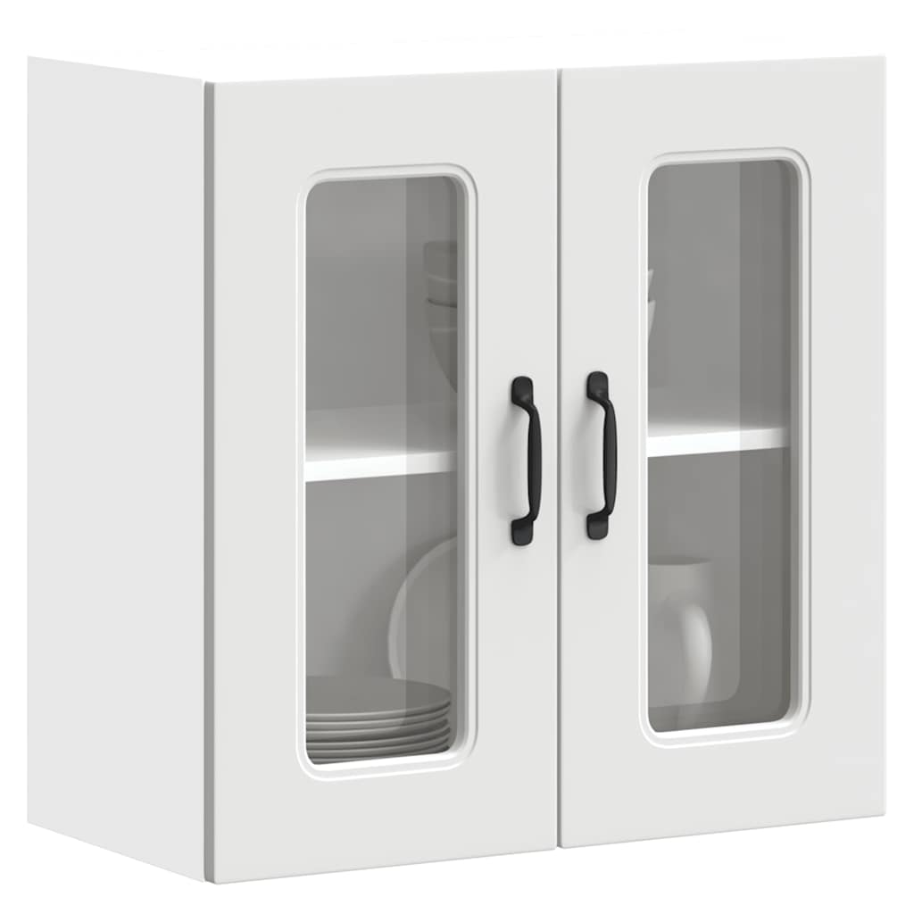 Armoire murale de cuisine avec porte en verre Kalmar blanc