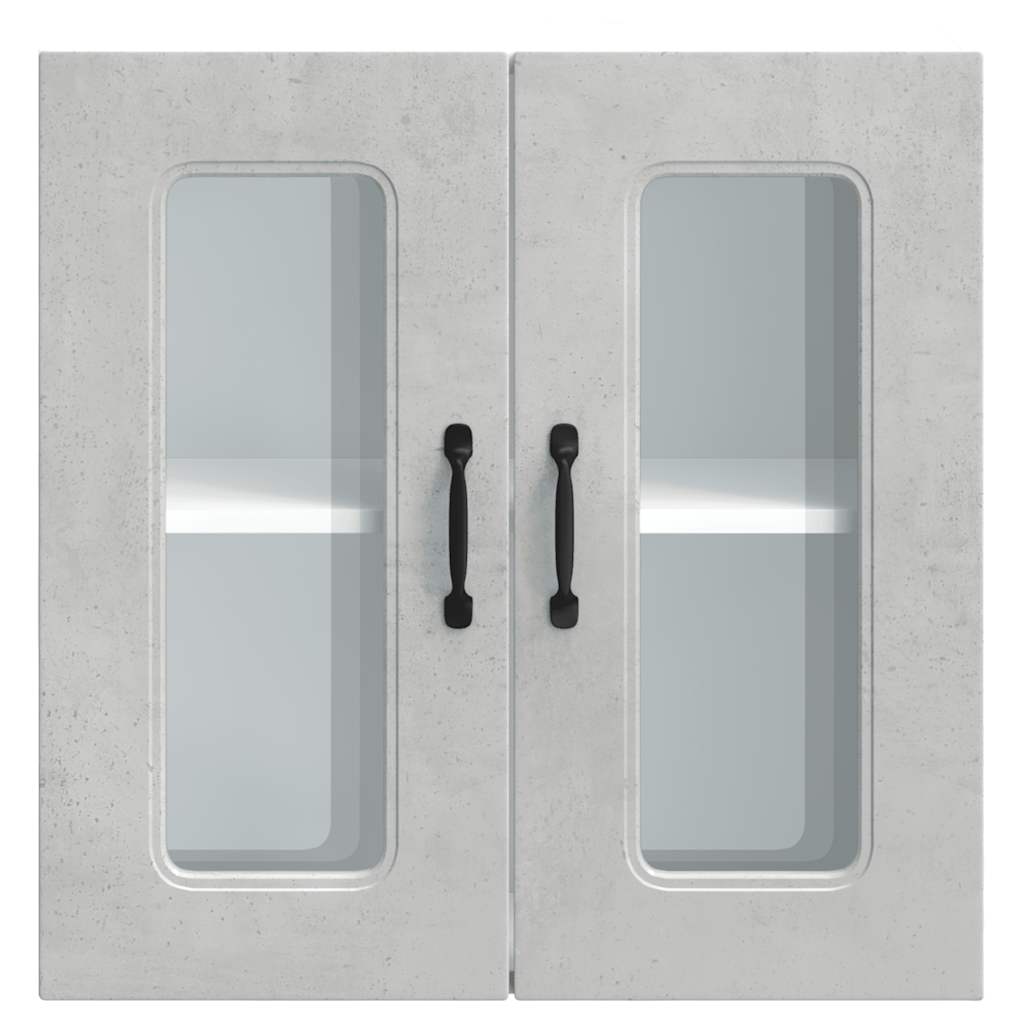 Armoire murale de cuisine avec porte en verre Kalmar gris béton