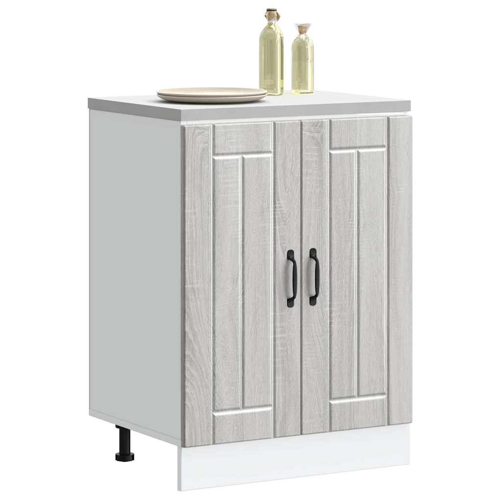 Meuble de base de lavabo Lucca sonoma gris bois d'ingénierie