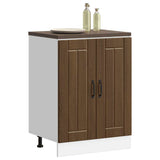 Meuble de base de lavabo Lucca chêne marron bois d'ingénierie