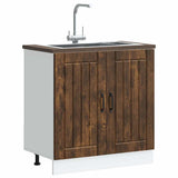 Meuble de base de lavabo Lucca chêne fumé bois d'ingénierie