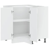 Armoire d'angle de cuisine Lucca blanc brillant bois ingénierie