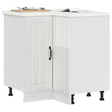 Armoire d'angle de cuisine Lucca blanc brillant bois ingénierie