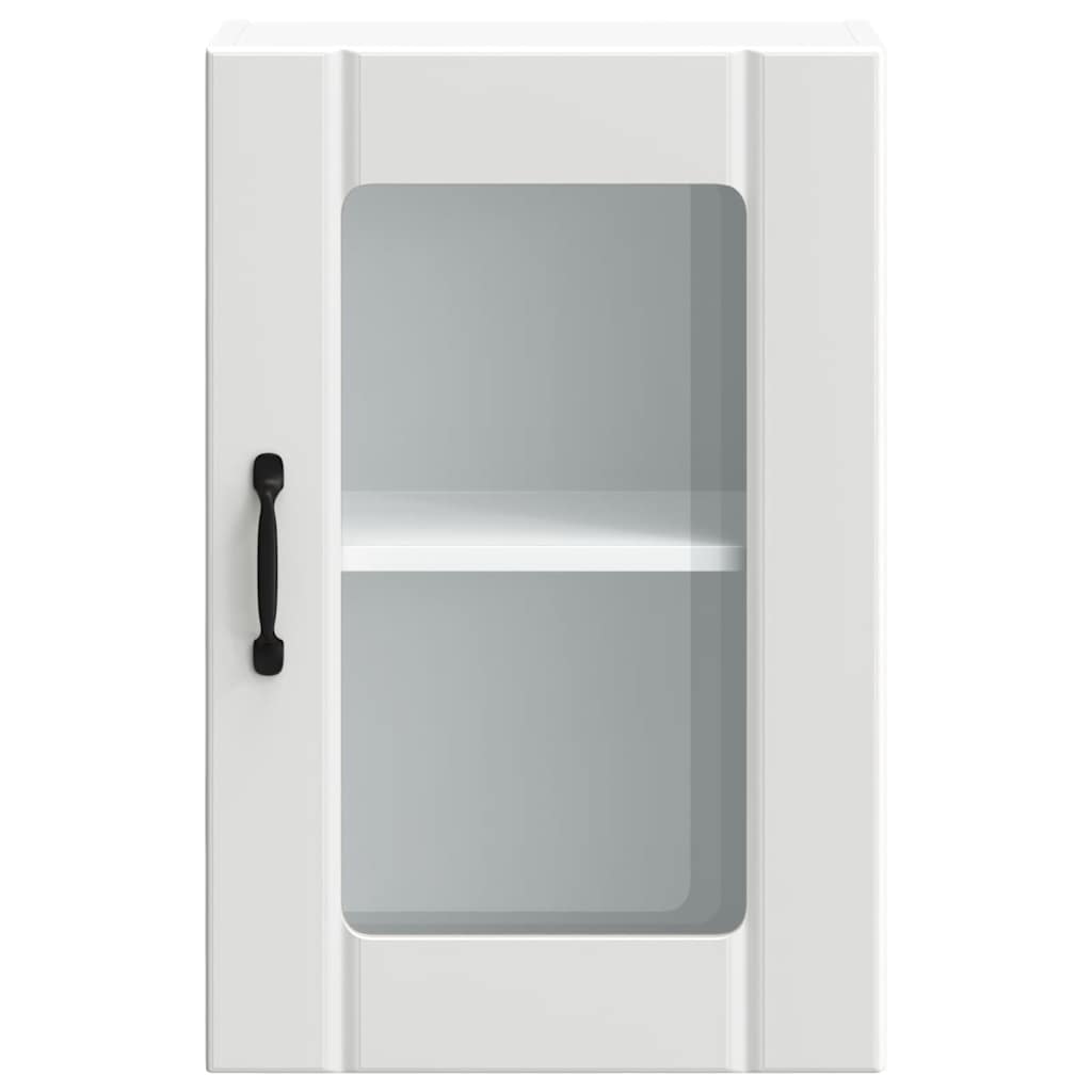 Armoire murale de cuisine avec porte en verre Lucca blanc