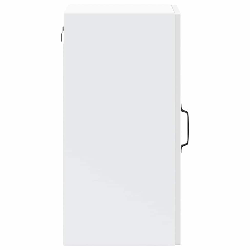 Armoire murale cuisine avec porte en verre Lucca blanc brillant