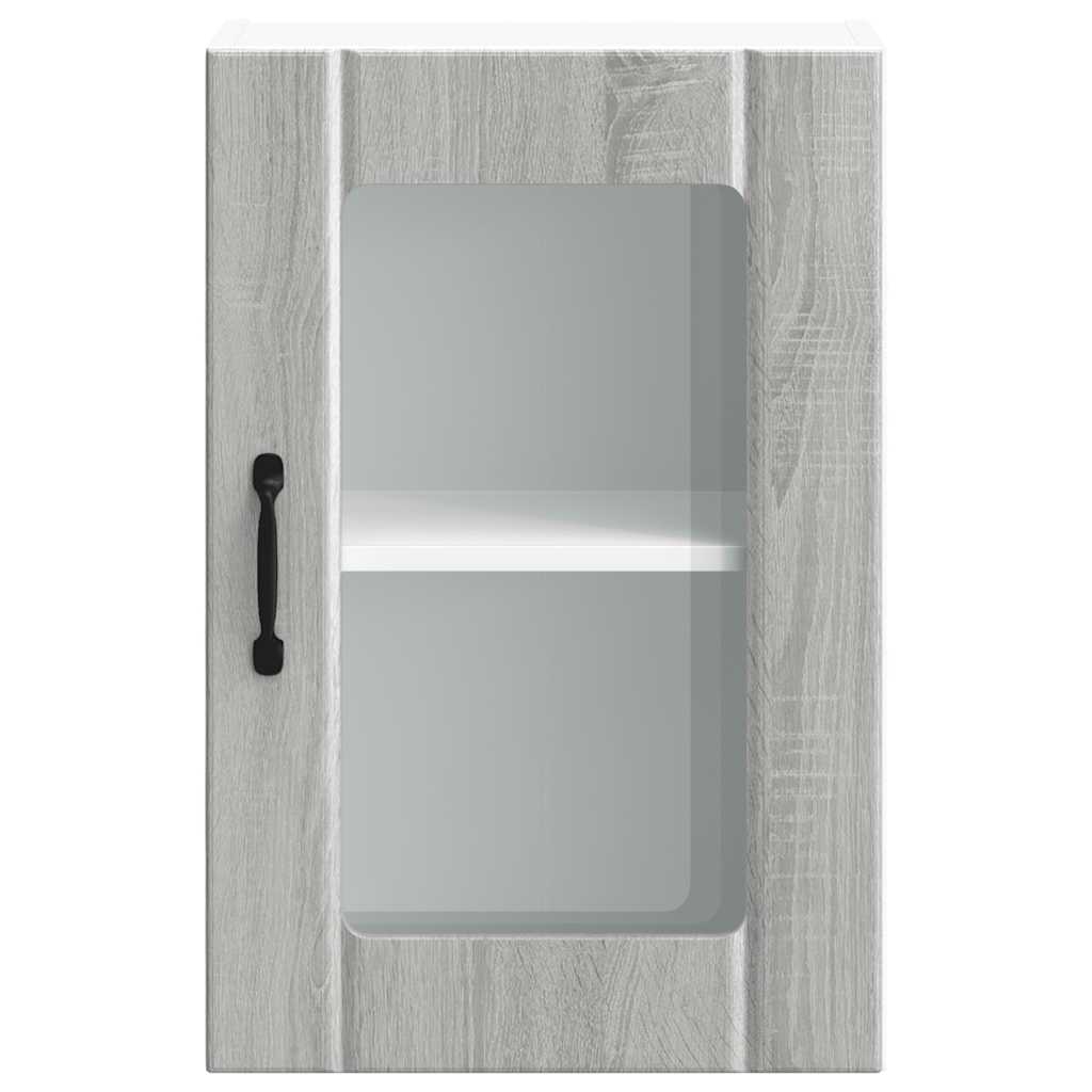 Armoire murale de cuisine avec porte en verre Lucca sonoma gris