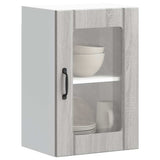 Armoire murale de cuisine avec porte en verre Lucca sonoma gris