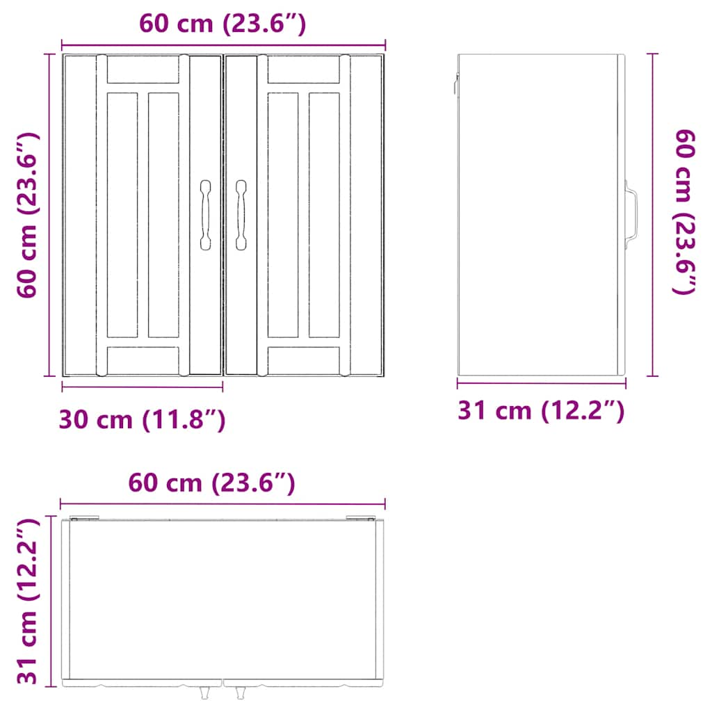 Armoire murale de cuisine Lucca blanc bois d'ingénierie