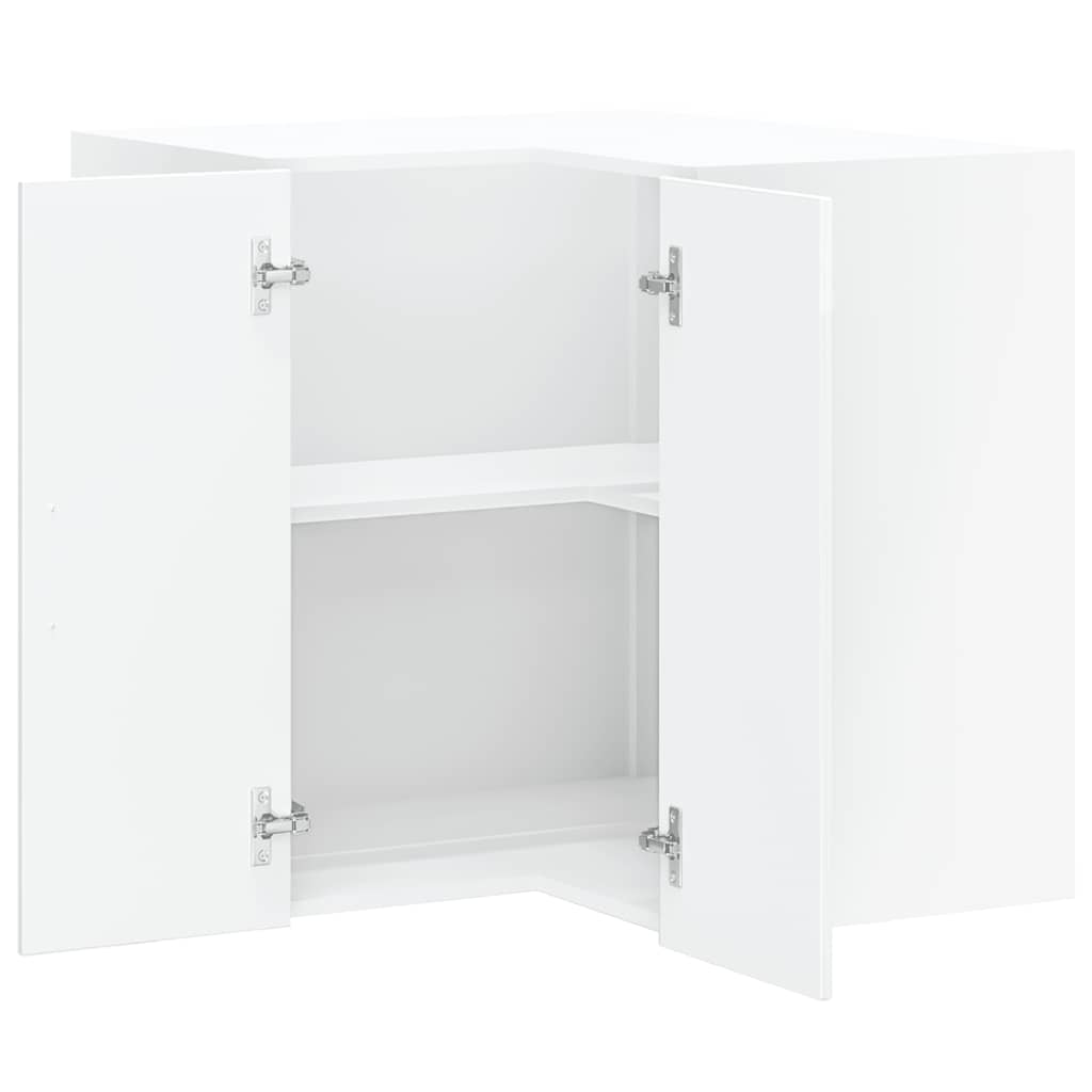 Armoire murale d'angle de cuisine Lucca blanc brillant