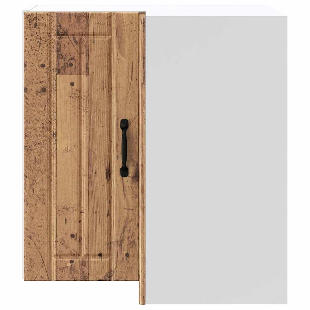 Armoire d'angle murale de cuisine Lucca vieux bois